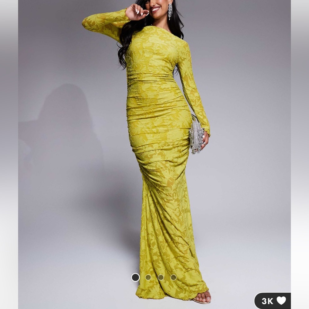 ASOS Elegant Yellow Lace Maxi Skirt